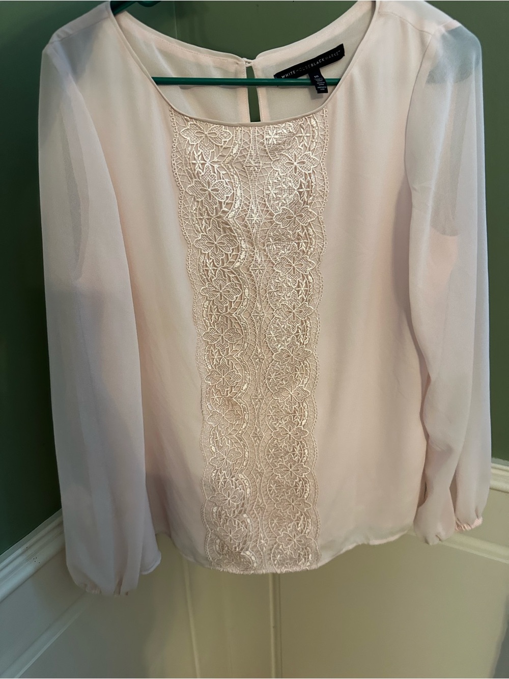 White House Black Market Light Pink Blouse